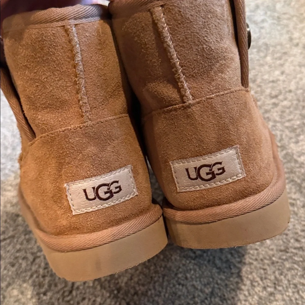 UGG Kids Chestnut Brown Suede Moccasin Boots